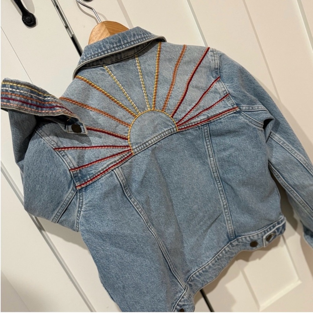 Marine Layer Embroidered Denim Jacket with Sunburst Design - Picture 3 of 3